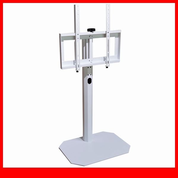 テレビ台★新品/大人かわいいインテリア 八角壁寄せテレビスタンド ロータイプ/32~65型TV対応 コード一体型収納 首振り機能/ホワイト/a4拍卖