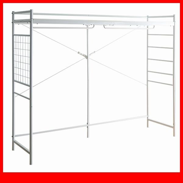 棚 シェルフ★新品/たっぷり収納のハンガーシェルフ/ベッド ソファーの上を収納に/ホワイト/a3拍卖