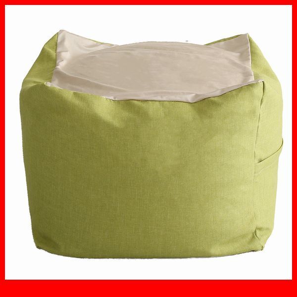 クッション★おしゃれでかわいいキューブ型ビーズクッション Mサイズ/日本製 洗えるカバー 布地/ソファ 椅子 スツール/ライトグリーン/a3拍卖