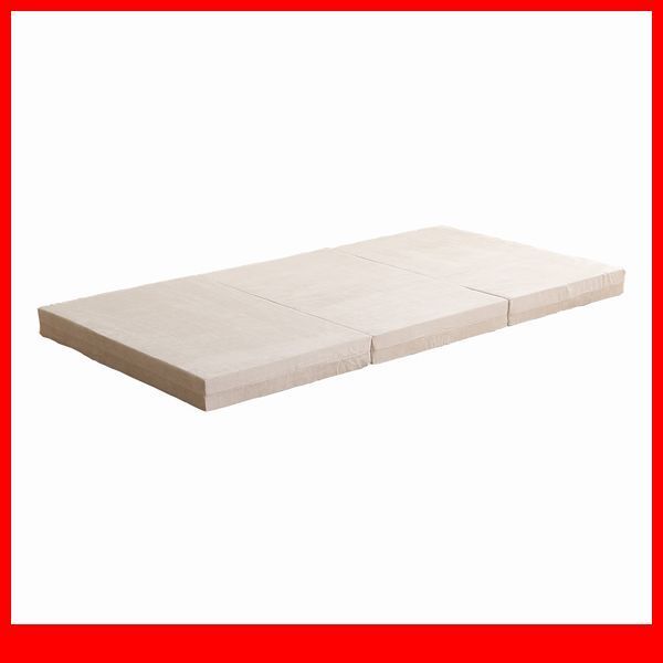 マットレス★新品/三つ折り 折りたたみマットレス シングル/厚さ10cm 高反発 安心の日本製/白系 アイボリー/a4拍卖