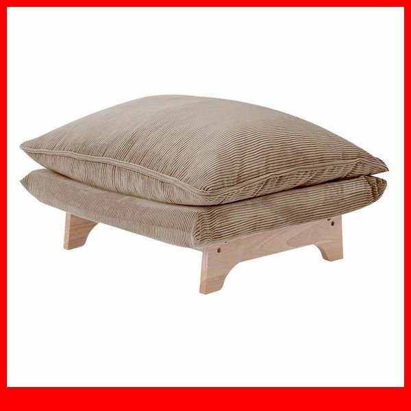 ソファ★新品/脚付きローソファ オットマン単品/ワイド サイドテーブルにも 日本製 完成品/コーデュロイ ベージュ/a1拍卖