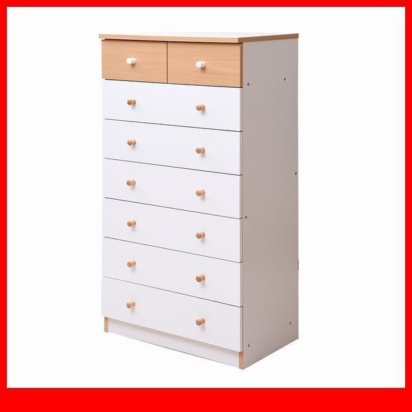 箪笥 チェスト★キュートなカジュアルチェスト 7段 幅60cm/8杯/ハイ スリム/洋服タンス 整理ダンス/ホワイト ナチュラル 白家具/fra-012/a3拍卖