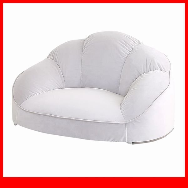 ソファ★新品/大人かわいいインテリア ローソファ 1人掛け/キュートなフォルム コンパクト ベロア調生地 安心の日本製/グレー/a3拍卖