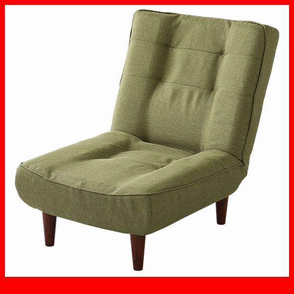 ソファ★1人掛ハイバックソファ 布地 ローソファ 座椅子にも ポケットコイル 3段階リクライニング 日本製 完成品/グリーン/a2拍卖