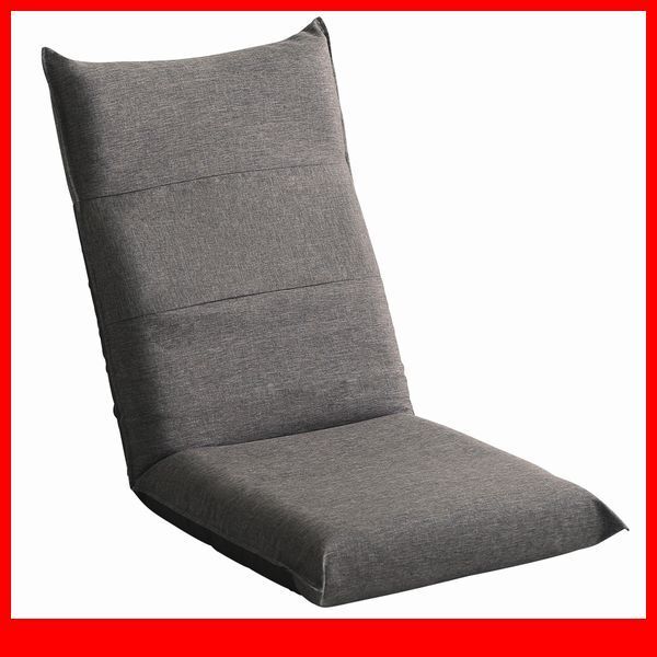 座椅子★シンプルボリューム ハイバック座椅子/14段階リクライニング フラット~二つ折り/日本製 布地 完成品/グレー/特価/a5拍卖