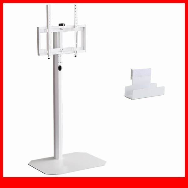 テレビ台★新品/美しいフォルムの八角壁寄せテレビスタンド ハイタイプ ハードディスクホルダーセット/32~65インチ/ホワイト/a4拍卖