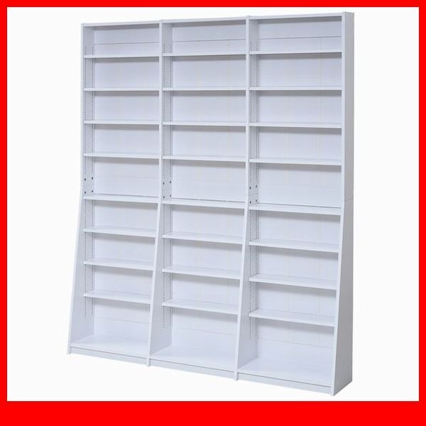 本棚★新品/1cmピッチ 文庫本収納ラック 幅150cm/可動棚 耐震/人気の白家具 ホワイト/a4拍卖