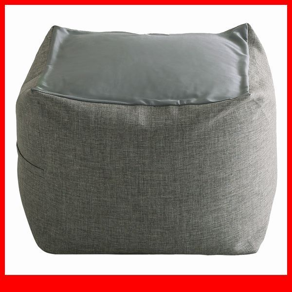 クッション★おしゃれなキューブ型ビーズクッション Mサイズ/日本製 洗えるカバー 布地/ソファ 椅子 スツール/ダークカラー/グレー/a4拍卖