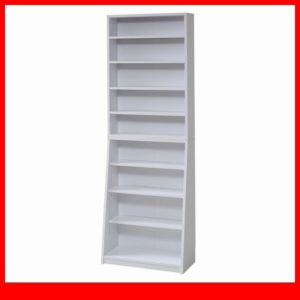 本棚★大容量収納ラック 幅60cm 本体/本棚 飾り棚 薄型 スリム 壁面収納 収納家具 木製/リビング 事務所/ホワイト 白家具/YHKA-0214/a1拍卖