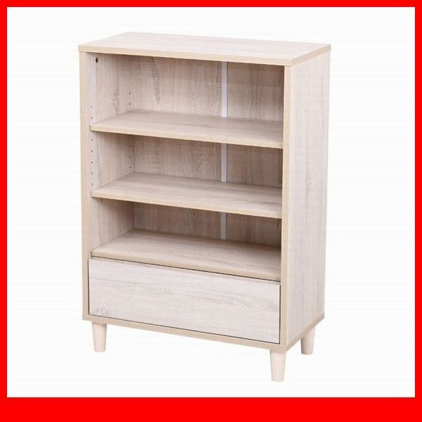 キャビネット★新品/Adatto オープン&チェスト/オープン収納 引き出し収納/本棚 ディスプレイラック 多目的収納 可動棚/ナチュラル/a2拍卖