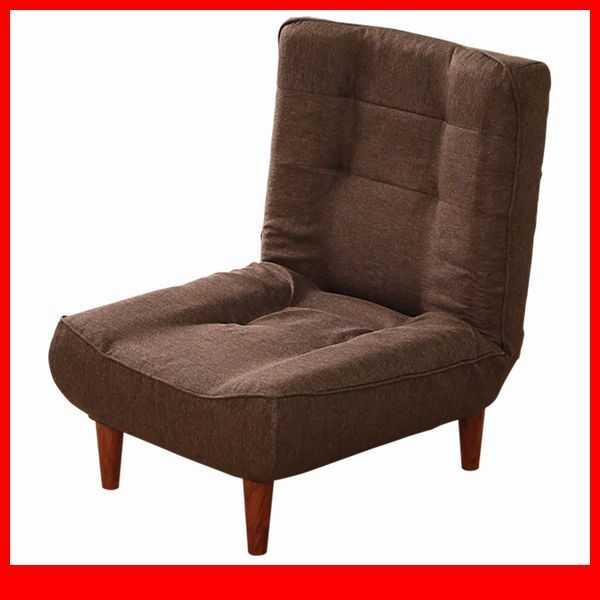 ソファ★1人掛ハイバックソファ 布地 ローソファ 座椅子にも ポケットコイル 3段階リクライニング 日本製 完成品/ブラウン/a1拍卖