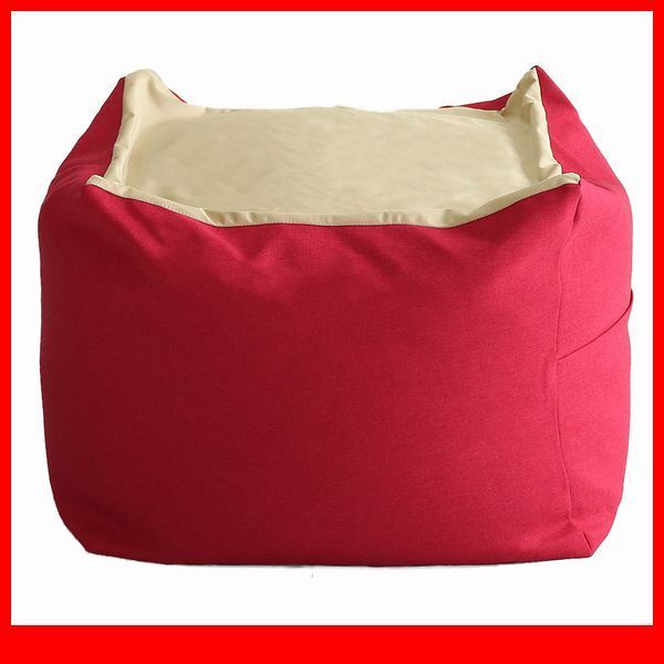 クッション★おしゃれでかわいいキューブ型ビーズクッション Mサイズ/日本製 洗えるカバー 布地/ソファ 椅子 スツール/ローズ 赤系/a5拍卖