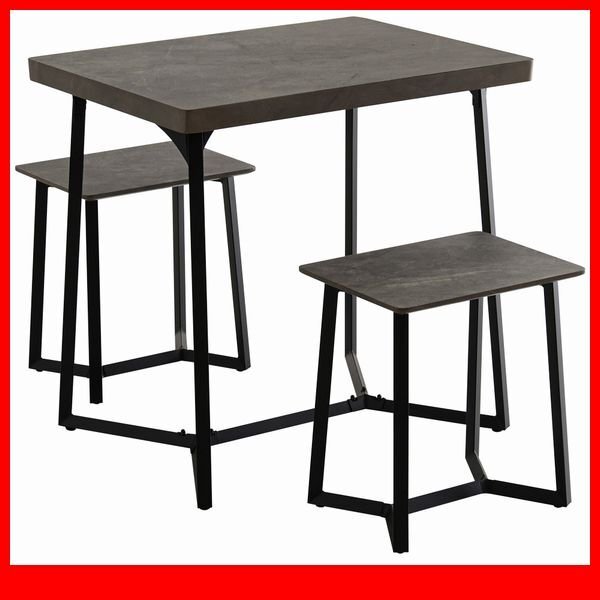 ダイニングテーブル★新品/大理石調ダイニング3点セット/大理石柄の天板で高級感 憧れ 長方形 2人用 ワークデスクにも/グレー/a1拍卖