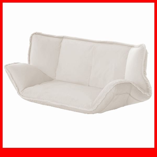 ソファ★新品/大人かわいいインテリア マルチリクライニングローソファ 2人掛け/ベッドマットにも 日本製 完成品/アイボリー/a6拍卖