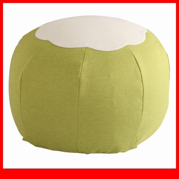 クッション★かわいいお花型ビーズクッション/使い方色々 オットマン スツール サイドテーブル/カバーリング/中身日本製/ライトグリーン/a4拍卖