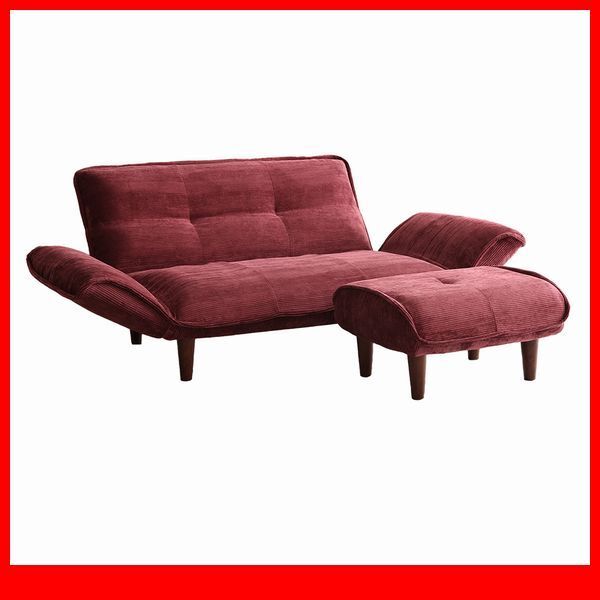 ソファ★コンパクトソファ 2人掛け オットマン/背もたれ 肘掛け リクライニング/ポケットコイル/ロー ハイタイプ/レッド/特価 限定/a5拍卖
