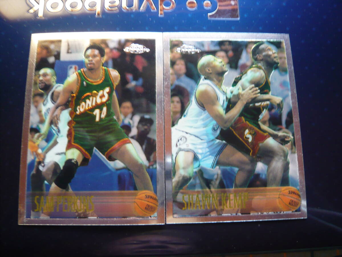 1996 topps Chrome Seatte Supersonics 【SHAWN KEMP】 #50 & 【SAM PERKING】 #29 レギュラーカード 2枚セット拍卖