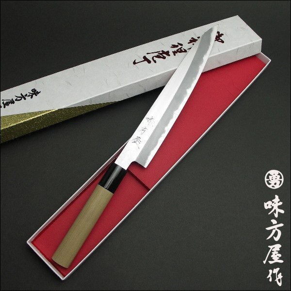 【新品】味方屋作 磨 和ペティナイフ 210mm(筋引き) 両刃(諸刃)日本国内専用【Use only in japan】拍卖