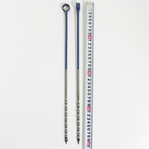 【訳アリ 未使用品】 7.5mm 木工ドリル 手動 サビ、キズ、汚れ有り ハンドル無し リングオーガー 2本まとめて きり清拍卖