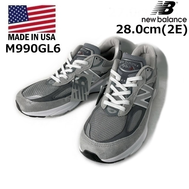 売切り【正規品】new balance ニューバランス◆M990GL6 US限定 スニーカー スウェード USA製(2Eワイズ/US10/28.0cm)グレー 190303-B拍卖
