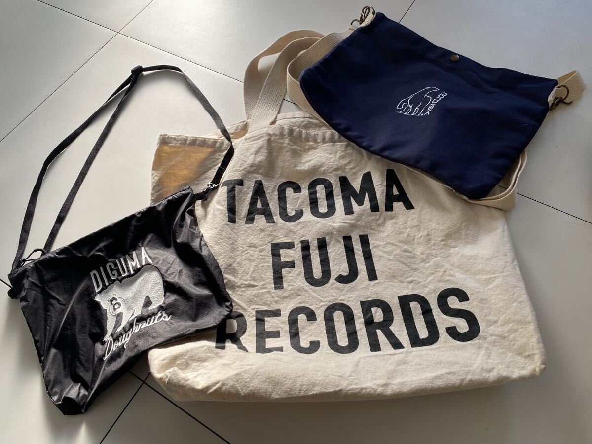 中古 トートバッグ サコッシュ 3ケまとめて tacoma fuji records digma doughnuts nordisk king of diggin拍卖