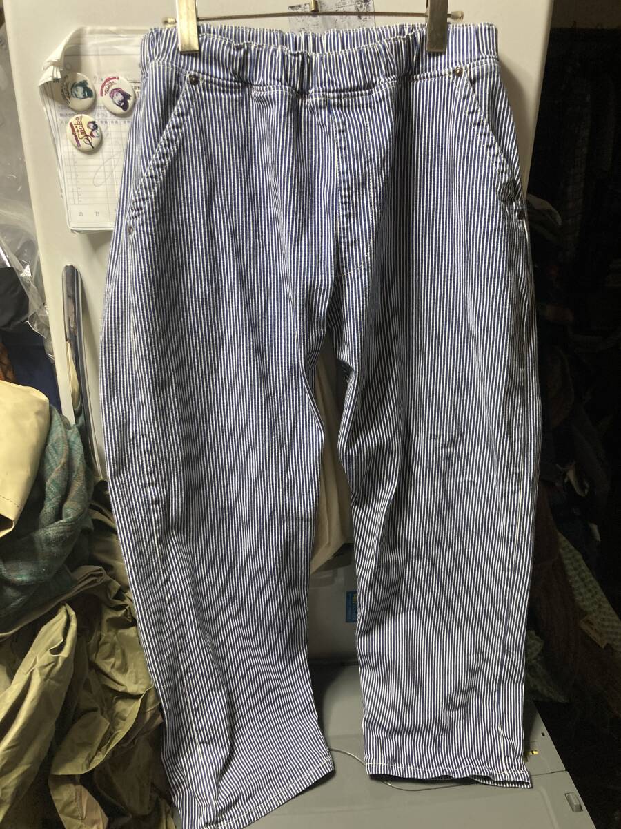 2511LEEリーFLeeasyフリージーEASYイージーWIDEワイド ヒッコリーストライプ パンツFREEフリーUNISEXユニセックスDENIMデニム ペインター拍卖