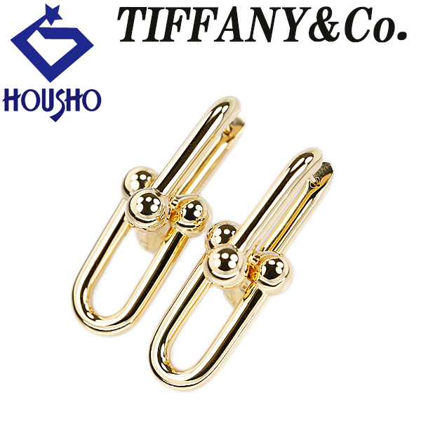 ティファニー ハードウェア ピアス K18YG TIFFANY&Co. ラージ リンク 鎖 チェーン 地金のみ 石なし 送料無料 中古 宝正 903149拍卖