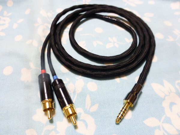 4.4mm5極 SONY WalkmanNW WM1ZM2 WM1AM WM1Z WM1A (抵抗入) → RCA×2 据え置き 200cm 長め へ ライン入力 MOGAMI 2944 八芯 ブレイド編 拍卖