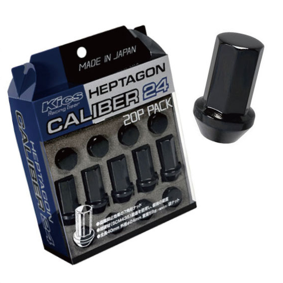 KYO-EI ヘプタゴンキャリバー24 全長40mm M12XP1.25 ブラック 20個入 日産 スバル スズキ 社外アルミホイール 5穴車用拍卖