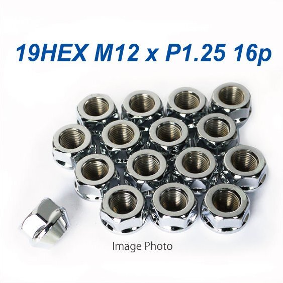 特価 4穴用 16個 19HEX M12xP1.25 60°テーパー座 貫通ナット ニッサン スズキ スバル B-193-OC-16P拍卖