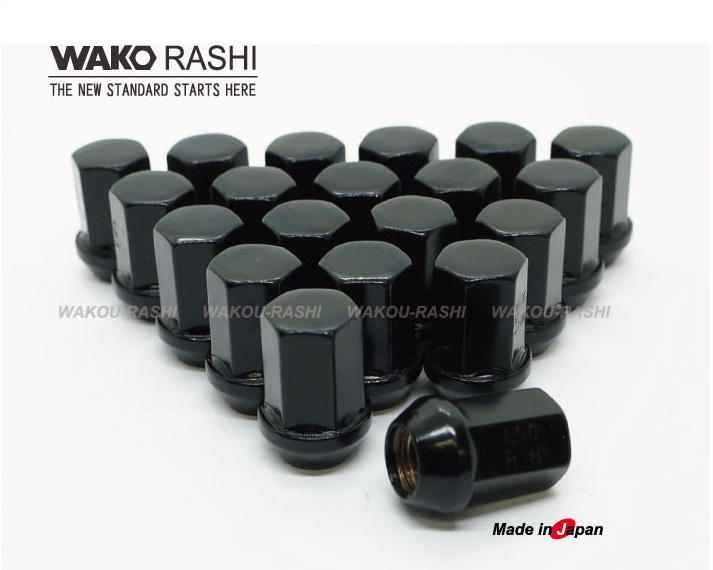 日本製 5穴用 袋ナット 17HEX M12xP1.25 60°テーパー座 ブラック 20個 和広螺子 /スバル BRZ インプレッサ レガシィ レヴォーグ 他拍卖