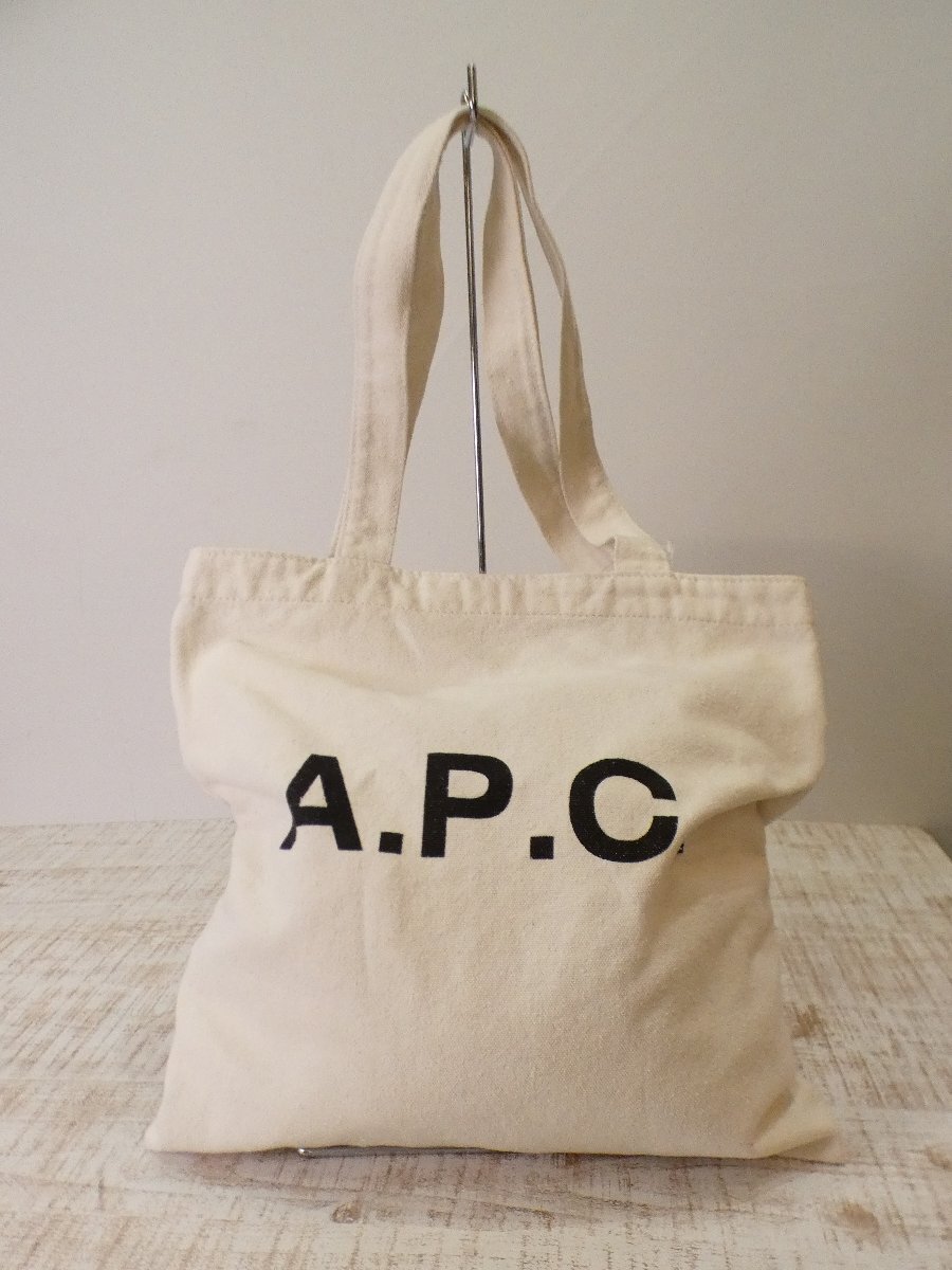 アーペーセー A.P.C. キャンバストートバッグ【L's(M・A4OK)/生成りキャンバス/Aランク】f5E拍卖