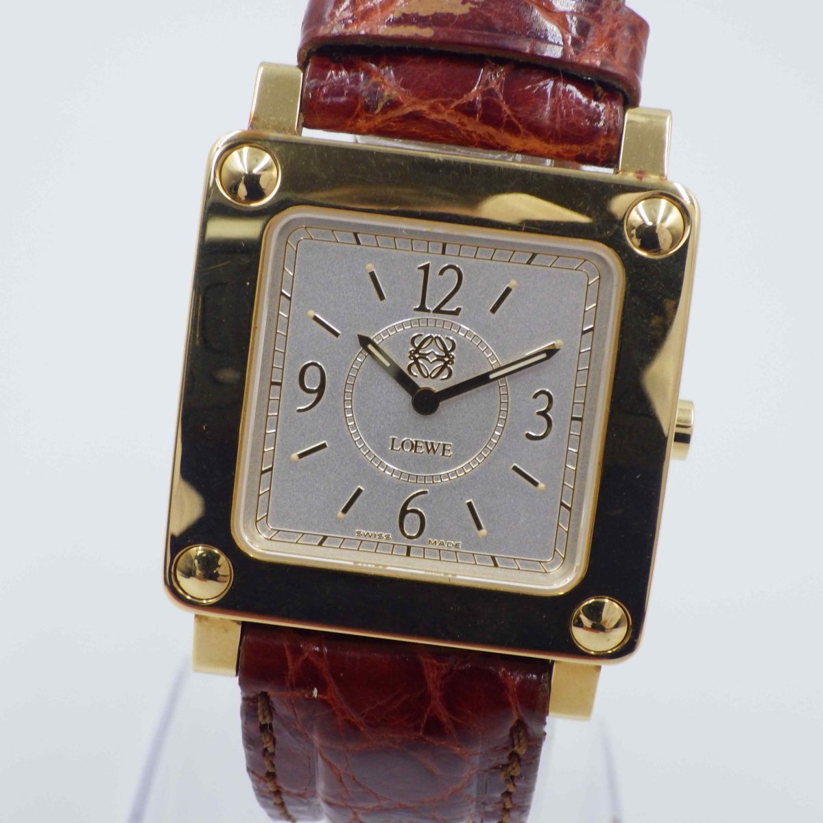 516767【1円スタート】LOEWE ロエベ 稼動品 1846-1996 150周年記念限定 レザーベルト レディース 時計 クォーツ ケース31mm拍卖