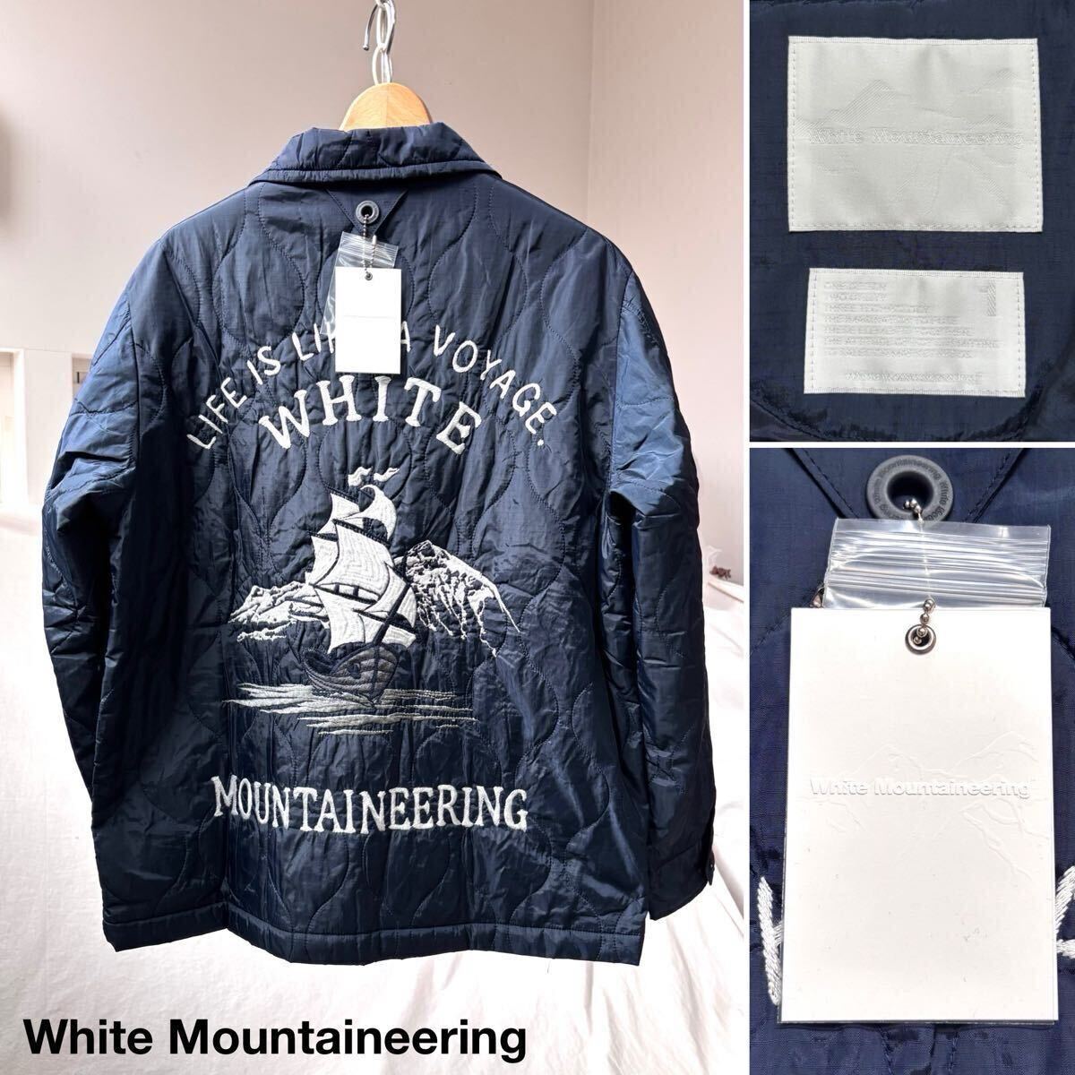 新品 White Mountaineering ホワイトマウンテニアリング キルト スーベニア ジャケット 定6.16万 ネイビー ベトジャン スカジャン 送料無料拍卖