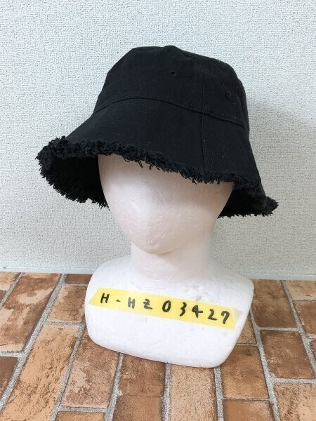 WEGO ウィゴー レディース カットオフ フリンジ バケット ハット 帽子 黒 F拍卖