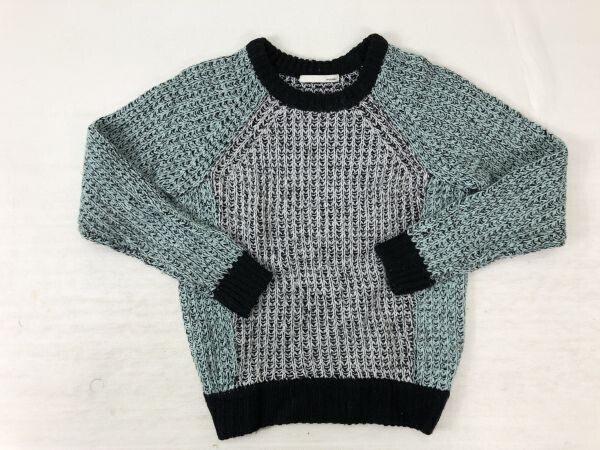 マウジー moussy RUBY系 クールギャル ストリート クルーネック 配色切替 ニット セーター レディース アクリル100% ミントグリーン拍卖