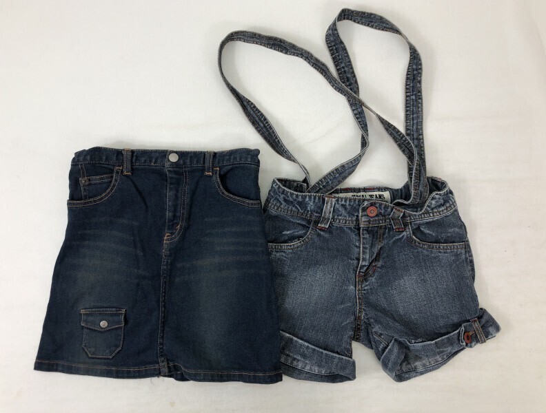 キッズ 子供服 女の子 サイズ130 デニム スカート サロペット 2点セット まとめ売り 卸し フリマ 福袋 Levi's リーバイス KANSAI JEANS拍卖