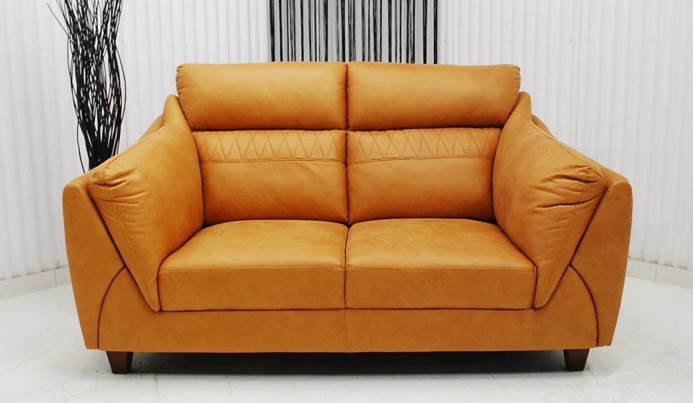 大特価 激安アウトレット 展示品 現品限り 送料無料 セーフスペックレザー 2人掛けソファー キャメル ワイド 北欧調モダン 2P拍卖