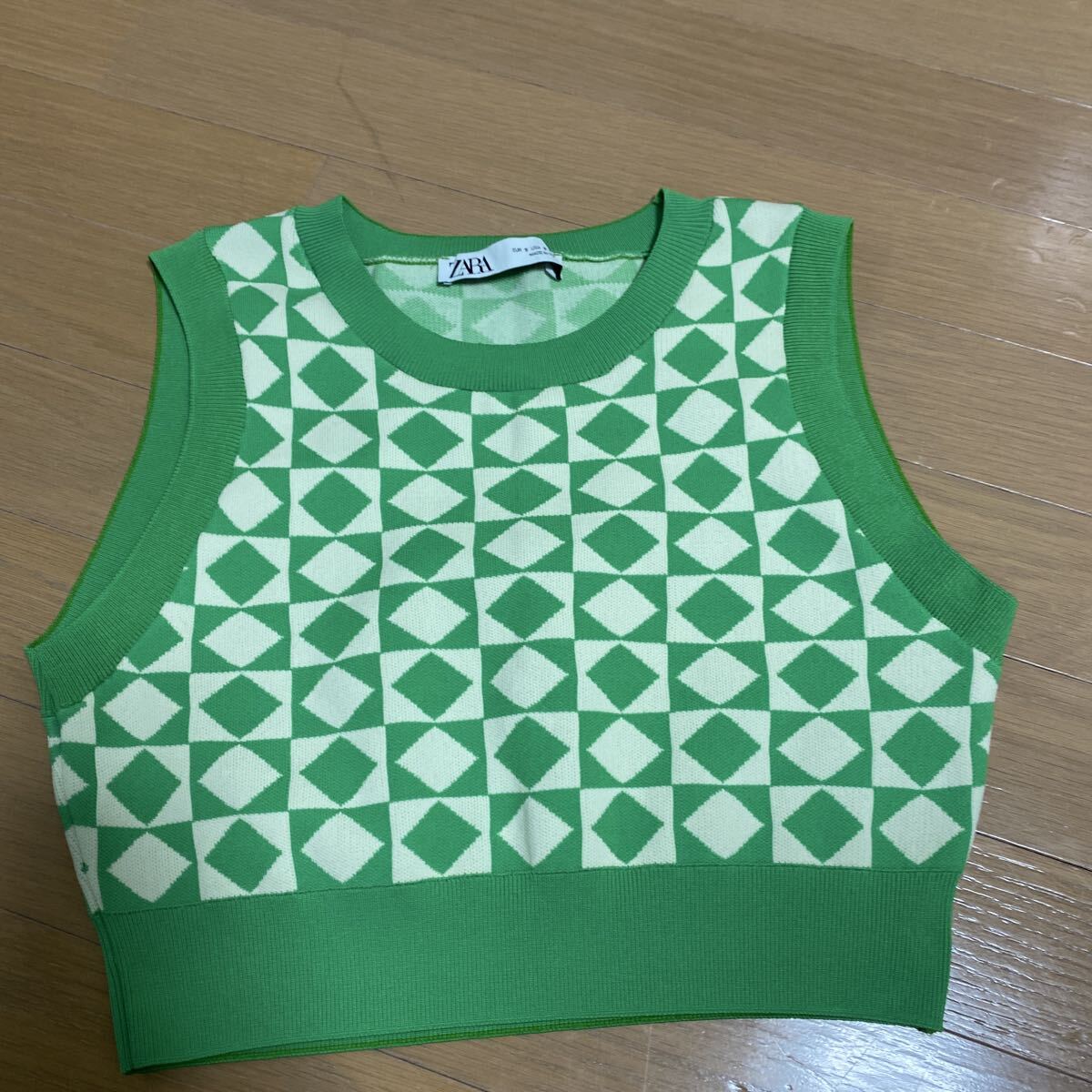 ベスト ニット ニットベスト 緑 ZARA ザラ サイズS 拍卖