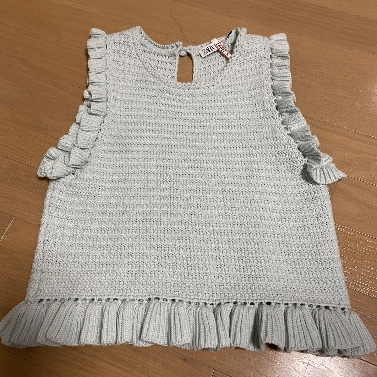 ZARA ザラ フリル ニット ブルー系 サイズM拍卖