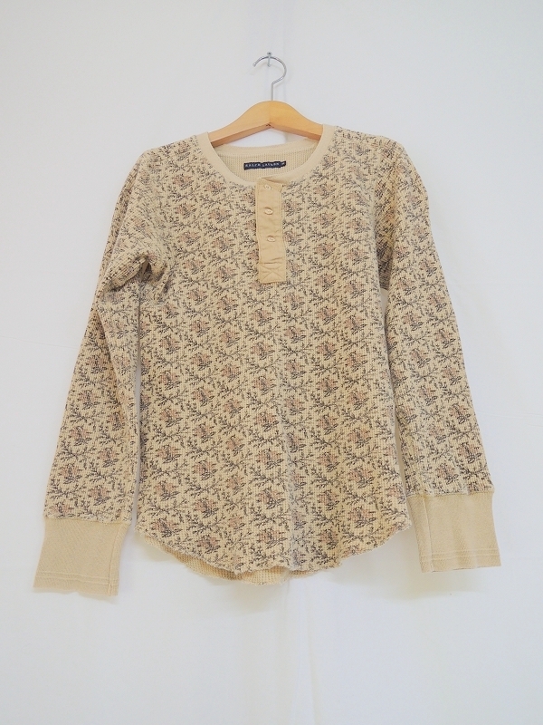 RALPH LAUREN ラルフローレン 花柄カットソー M KKRLSA2010323 ベージュ 綿70% 麻30%拍卖