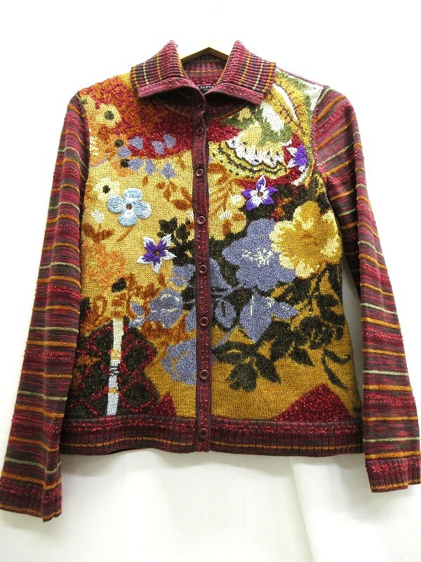 LEONARD FASHION レオナール カーディガン ?衫 Cardigan M 0327305 毛48% 絹15% ナイロン12% モヘヤ10% ポリエステル10% アクリル4%拍卖