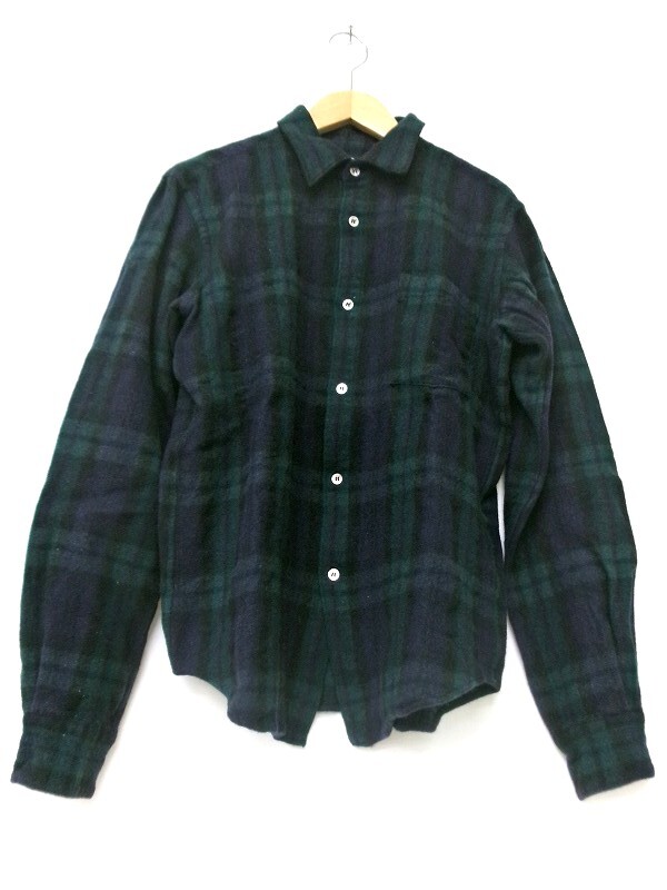 COMME des GARCONS HOMME PLUS コムデギャルソン オム プリュス ウールチェックシャツ S HT-B093 AD2007 グリーン拍卖