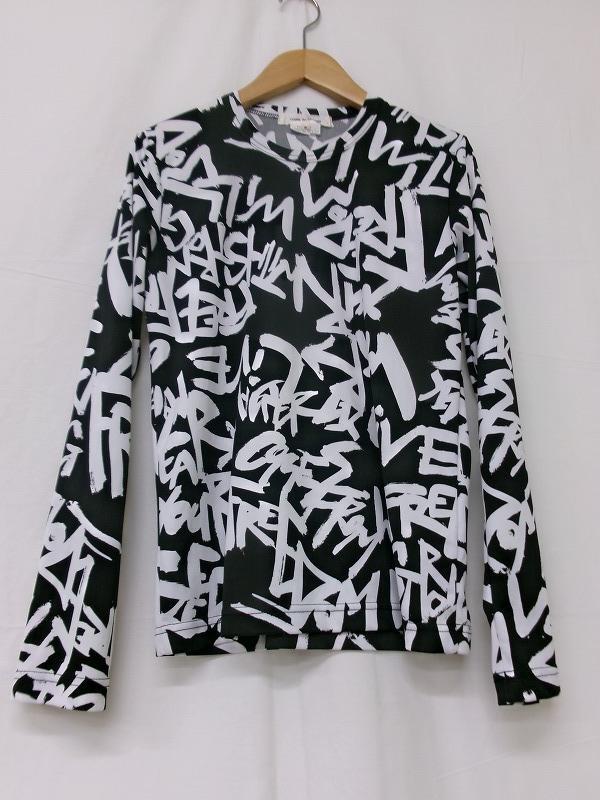 COMME des GARCONS コムデギャルソン 長袖総柄カットソー S GH-T008 AD2021 ブラック ポリエステル100%拍卖