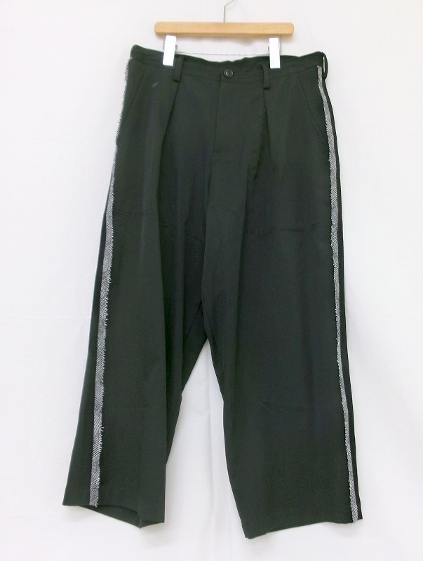 Y's ワイズ YOHJI YAMAMOTO ヨウジヤマモト デザインパンツ 2 YV-P06-100 ブラック 毛100%拍卖