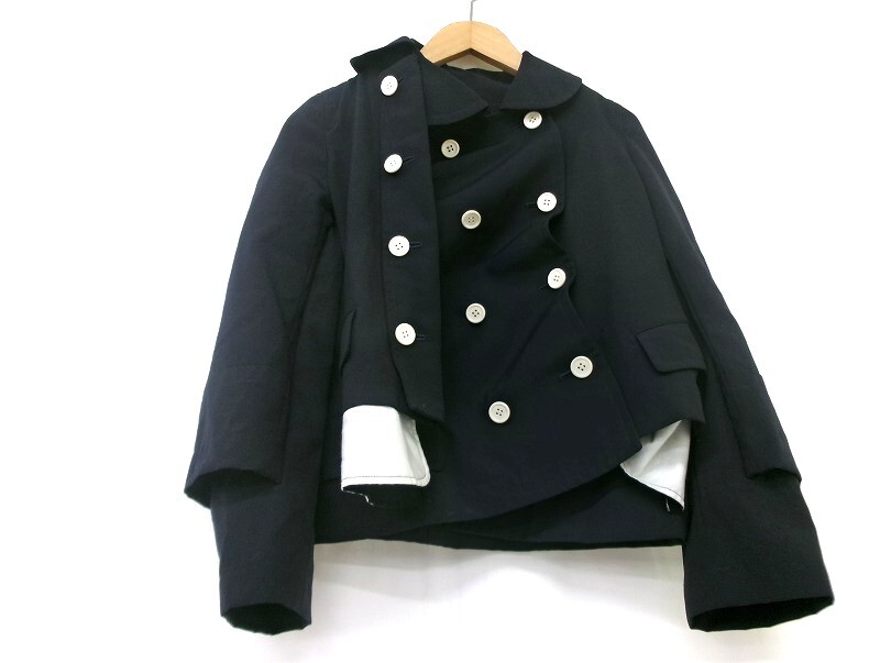 COMME des GARCONS コムデギャルソン レイヤードデザインジャケット SS GA-J015 AD2007 ブラック 毛100%拍卖