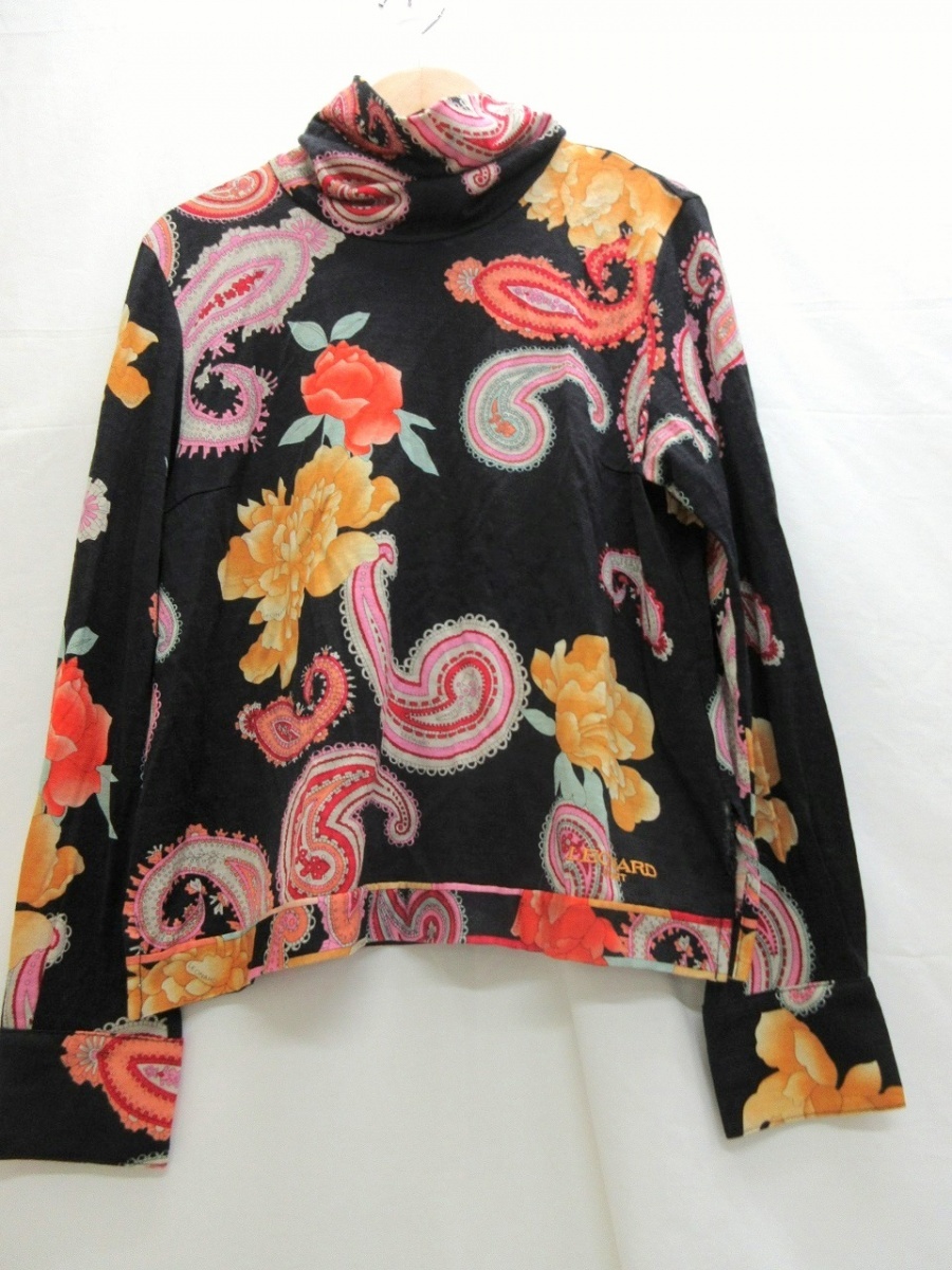 LEONARD SPORT レオナールスポーツ 花柄カットソー Cut and sew 42 0528202 毛100% MADE IN JAPAN拍卖