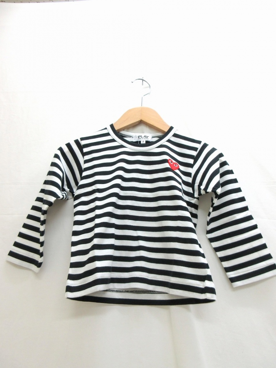 PLAY COMME des GARCONS プレイコムデギャルソン 長袖ボーダーカットソー タグ付き 2 AZ-T663 綿100%拍卖