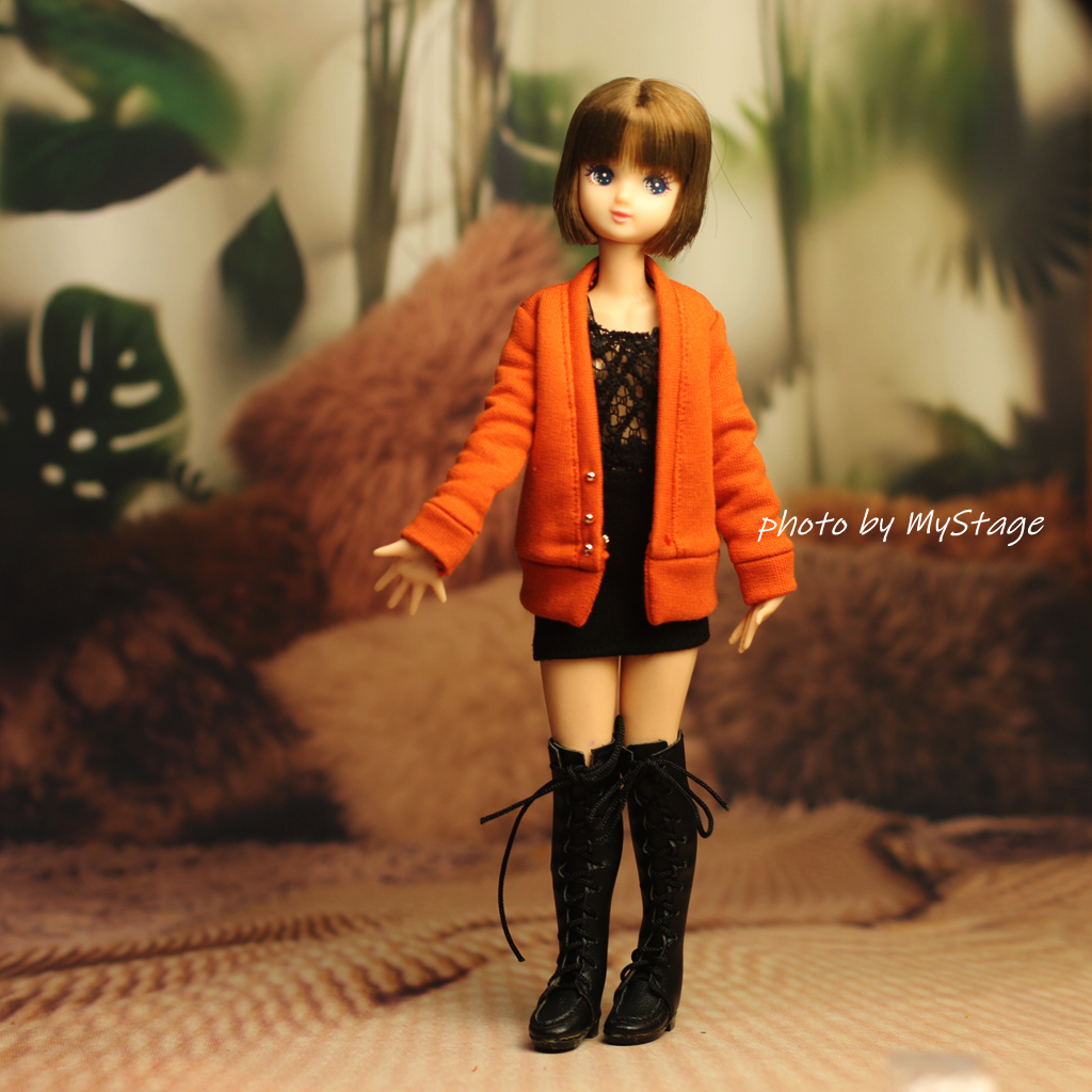 人形服msdr-25-5050オレンジ上着、キャミソール、ミニタイトスカート(ピュアニーモ用)拍卖