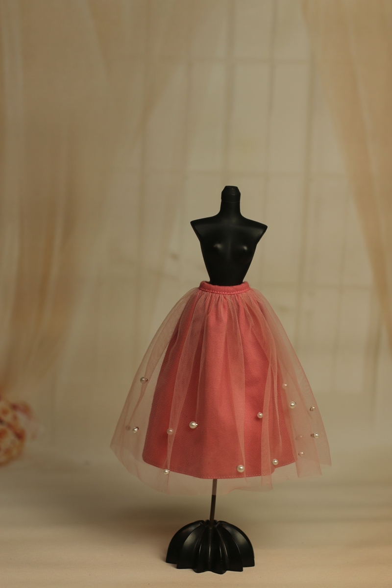 人形服S112-020桃色チュールビーズスカートmomoko、ジェニー、OBITSUボディ、MISAKI、ピュアニーモ拍卖